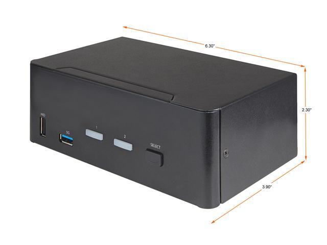 2 Port Dual Monitor HDMI KVM Switch 4K 60Hz Ultra HD HDR Desktop 4K HDMI 2.0 KVM Switch With 2 Port USB 3.0 Hub (5Gbps) & 4x USB 2.0 HID Port Audio Hotkey Switching TAA - KVM With Fast Switching