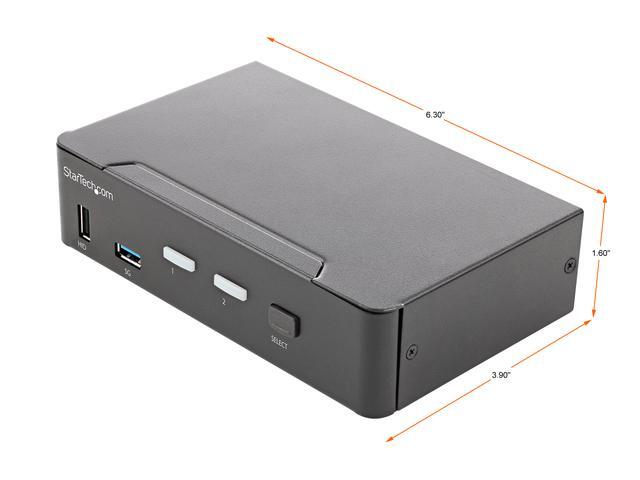 2 Port HDMI KVM Switch Single Monitor 4K 60Hz Ultra HD HDR Desktop HDMI 2.0 KVM Switch With 2 Port USB 3.0 Hub (5Gbps) & 4x USB 2.0 HID Ports Audio Hotkey Switching TAA - KVM With Fast Switching