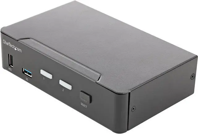 2 Port HDMI KVM Switch Single Monitor 4K 60Hz Ultra HD HDR Desktop HDMI 2.0 KVM Switch with 2 Port USB 3.0 Hub (5Gbps) & 4x USB 2.0 HID Ports Audio Hotkey Switching TAA - KVM with Fast Switching