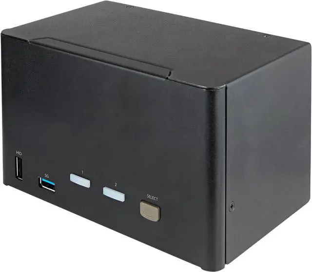 2 Port Quad Monitor DisplayPort KVM Switch 4K 60Hz UHD HDR Desktop 4K DP 1.2 KVM with 2 Port USB 3.0 Hub (5Gbps) & 4x USB 2.0 HID Ports Audio Hotkey Switching TAA - Keyboard/Video/Mouse Switch