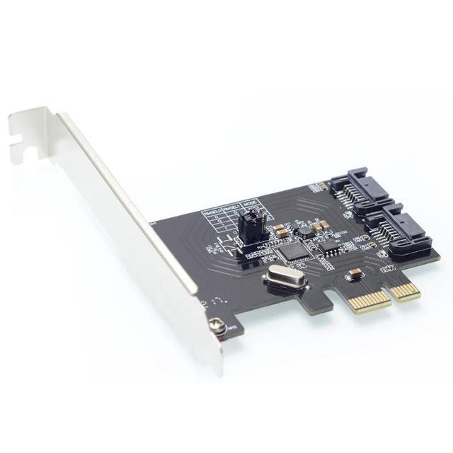 2 Port SATA 6Gbps PCI Express Controller Card RAID 0 RAID1 PCI-e To SATA 3.0 SSD Riser Low Profile Bracket ASM1061