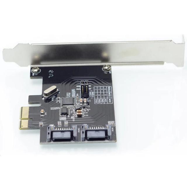 2 Port SATA 6Gbps PCI Express Controller Card RAID 0 RAID1 PCI-e To SATA 3.0 SSD Riser Low Profile Bracket ASM1061