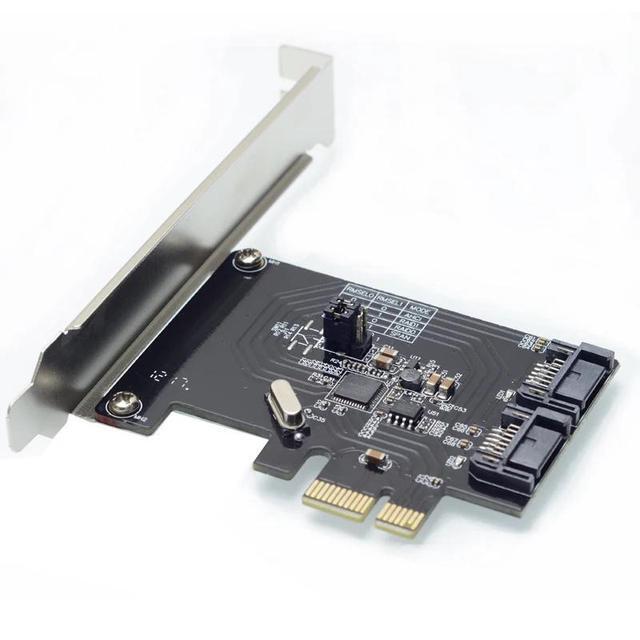 2 Port SATA 6Gbps PCI Express Controller Card RAID 0 RAID1 PCI-e To SATA 3.0 SSD Riser Low Profile Bracket ASM1061