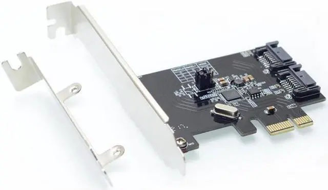 2 Port SATA 6Gbps PCI Express Controller Card RAID 0 RAID1 PCI-e to SATA 3.0 SSD Riser Low Profile Bracket ASM1061