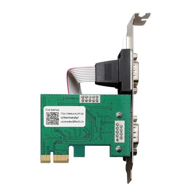 2 Port Serial PCI Express Expansion Card RS232 Com Serial Card PCIE Riser Converter Adapter For Windows AX99100 Chip