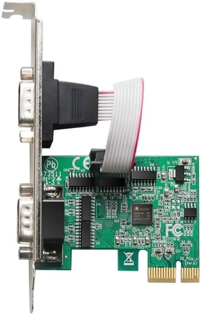 2 Port Serial PCI Express Expansion Card RS232 Com Serial Card PCIE Riser Converter Adapter for Windows AX99100 Chip