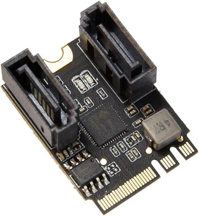 2 Ports NON-RAID SATA III 6gb/s to M.2 A+E Key 22x30 mm Jmicron JMB582