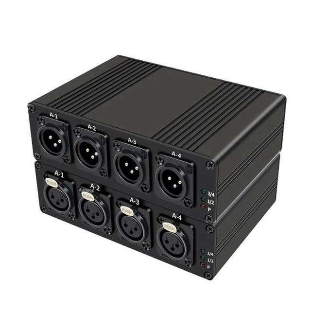 20Km 4 CH Audio Fiber Extender Over SC Fiber Optical Cable Balanced Fiber Extender Transceiver Audio Extension Transmit(With EU Plug)