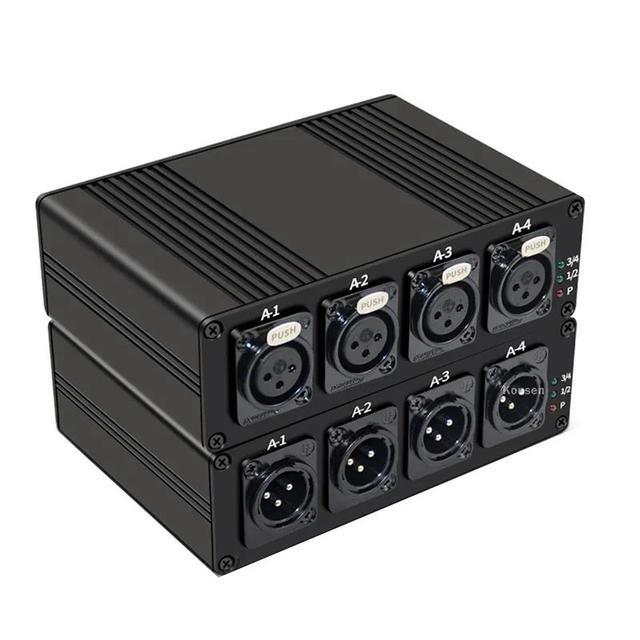 20Km 4 CH Audio Fiber Extender Over SC Fiber Optical Cable Balanced Fiber Extender Transceiver Audio Extension Transmit(With EU Plug)