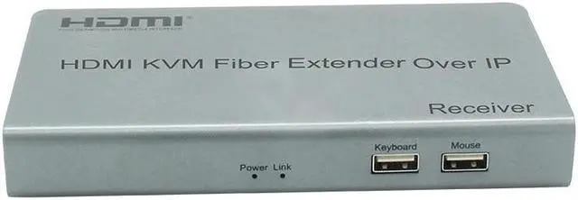 20Km HDMI KVM Fiber Optical Extender over IP via Single LC Fiber Cable 1080P HDMI USB Fiber Extender Support USB Keyboard Mouse(EU Plug) (Only one RX)