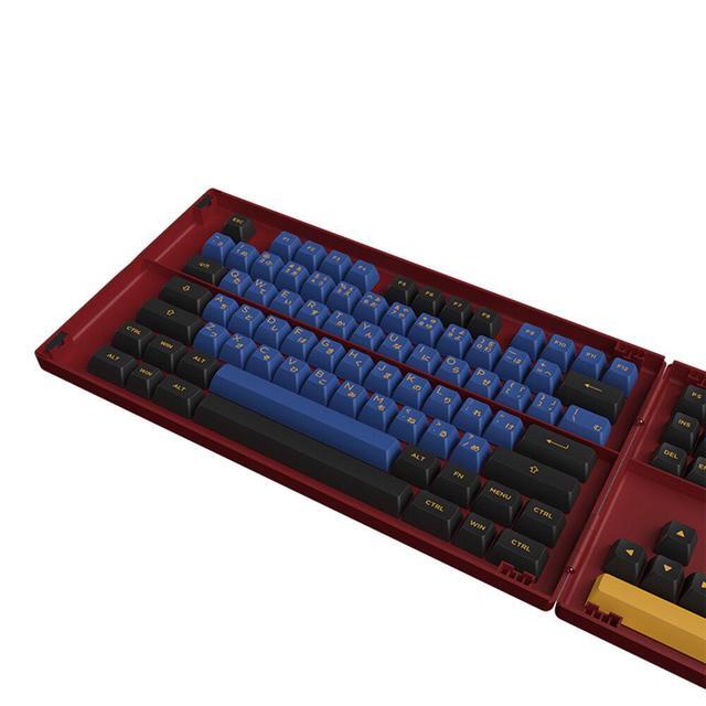 226 Keys Red&Blue Keycap Set ASA Profile PBT Double Shot Japanese Custom Keycaps For Mechanical Keyboards