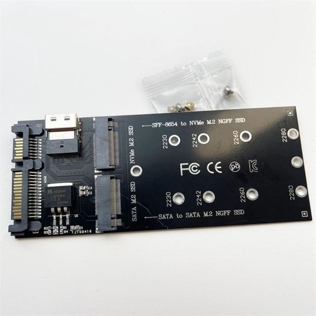 22Pin SATA Adapter SFF-8654 To M.2 U2 Kit NGFF M-Key To Slimline SAS NVME PCIe SSD SATA SSD Adapter For Mainboard