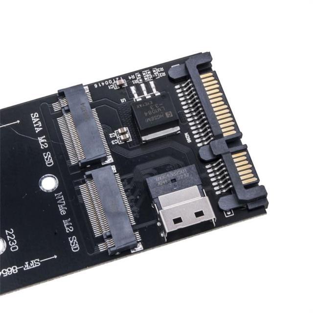 22Pin SATA Adapter SFF-8654 To M.2 U2 Kit NGFF M-Key To Slimline SAS NVME PCIe SSD SATA SSD Adapter For Mainboard