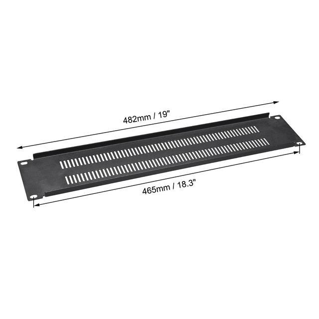 2U Blank Rack Mount Panel Spacer With Venting For 19-Inch Server Network Rack Enclosure Or Cabinet