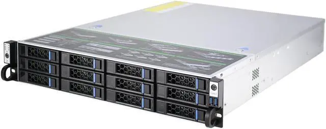 2U hot swappable 12 hard disk 6Gb sas backplane storage server empty chassis