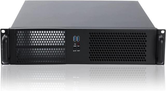 2U Micro ATX Compact Rackmount 2 X 5.25 Chassis Support ATX PS2 PSU With Side 80mm Fan