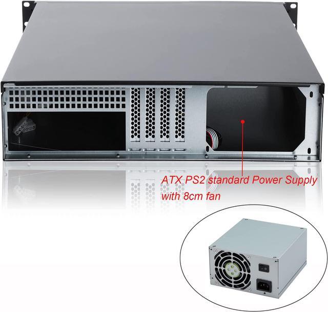 2U Micro ATX Compact Rackmount 2 X 5.25 Chassis Support ATX PS2 PSU With Side 80mm Fan