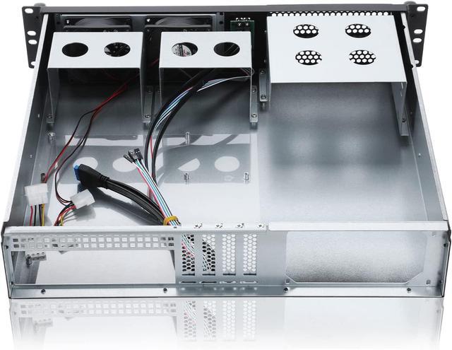 2U Micro ATX Compact Rackmount 2 X 5.25 Chassis Support ATX PS2 PSU With Side 80mm Fan