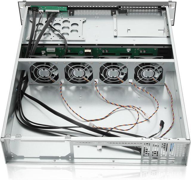 2U Server Case 6Gbps Hot Swap 8 X3.5 Bays M-ATX/Mini-ITX Depth 21.5" Support ATX PSU Include Sliding Rail And Minisas To SATA Cables