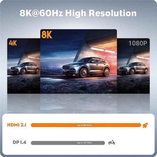 2x1 8K Type-C KVM Switch For 2 PC Share 1 Monitors KVM USB C Switcher 100W PD Support HDMI/DP Monitor Output 2PC Share 3 USB Devices+3.5mm Jack 2 USB-C Cables Included