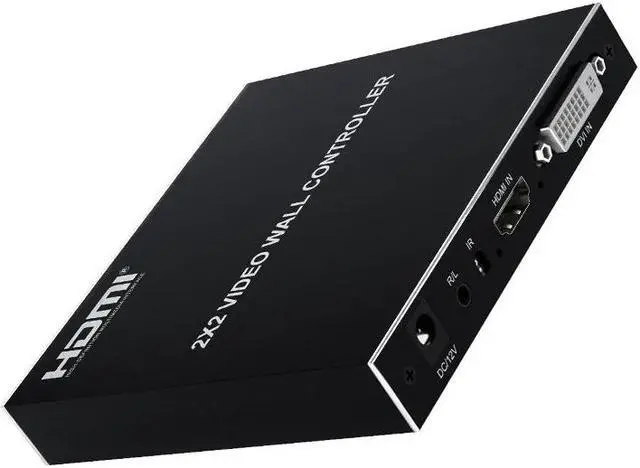 2x2 Video Wall Controller TV Splicing Box Screen Combine 1x2 1x3 1x4 2x1 3x1 4x1 HDMI-Compatible Video Splicer Edge Adjustment(With AU Plug)