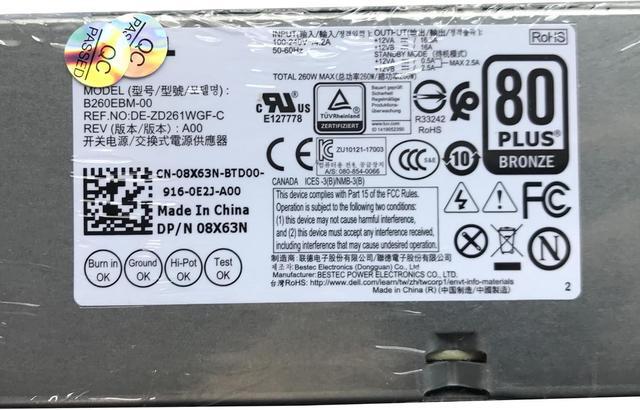 3060 5060 7060 260W Power Supply 6 PIN+ 4 PIN L260EBM-00 H7X3F 0H7X3F 52CKC 3YNRJ 8X63N