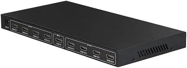 3D 1080P Full HD 1x8 HDMI-compatible Video Splitter Metal Amplifier 8 Port Repeater 1 In 8 Out Split Converter for HDTV Monitor(With EU Plug)