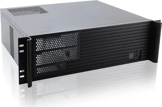 3u Rackmount Server Chassis 2x5.25+1x3.5 Front Bays ATX/mATX/Mini-itx Support Standard ATX PSU with Side 80mm or top 120mm Fan