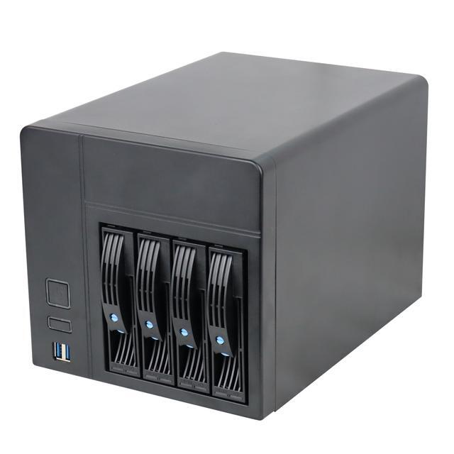 4-disk Nas Chassis / ATX DIY Hot-swappable IPFS Server Mini Mini-itx Chassis / + 1U 150W Power Supply + Main Board + 4G Memory + 16G System Disk + 1T HDD 1PCS
