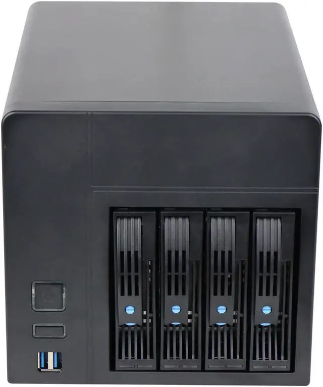 4-disk nas chassis / ATX DIY hot-swappable IPFS server mini mini-itx chassis / + 1U 150W power supply + main board + 4G memory + 16G system disk + 1T HDD 1PCS