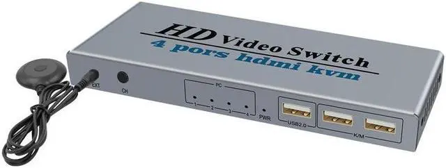 4 IN 1 Out 4K 30Hz HDMI KVM Switch 4 Ports HDMI Switcher Splitter for Sharing Monitor Keyboard Mouse U-disk