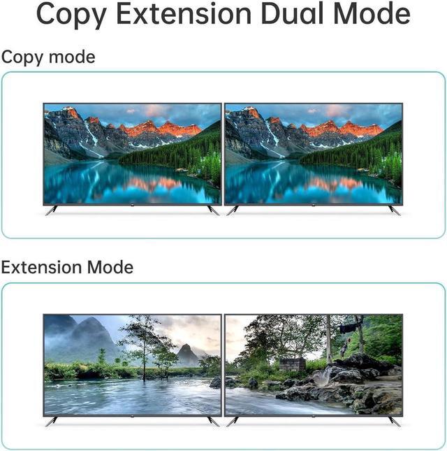 4 In 2 Out Dual Monitor HDMI + DisplayPort KVM Switch 4 Computer 2 Monitors Extended Display 4K 60Hz 4:4:4 With Audio And USB 2.0 Hub Sharing PC Monitors One Set Of Keyboard And Mouse Switcher