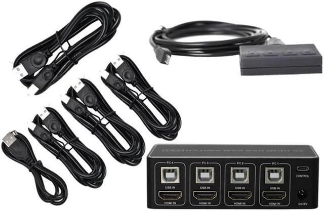 4 Port HDMI KVM Switch 4K 30HZ/1080P 60HZ USB HDMI KVM Switcher 4 In 1 Out USB HDMI For Mouse Keyboard Hub For PC Laptop Win7 Win10 MAC
