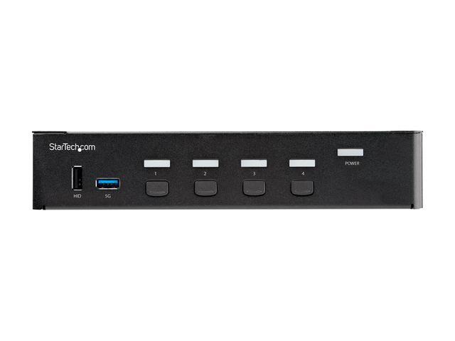 4 Port HDMI KVM Switch Single Monitor 4K 60Hz Ultra HD HDR Desktop HDMI 2.0 KVM Switch With 2 Port USB 3.0 Hub (5Gbps) & 4x USB 2.0 HID Ports Audio Hotkey Switching TAA - KVM With Fast Switching