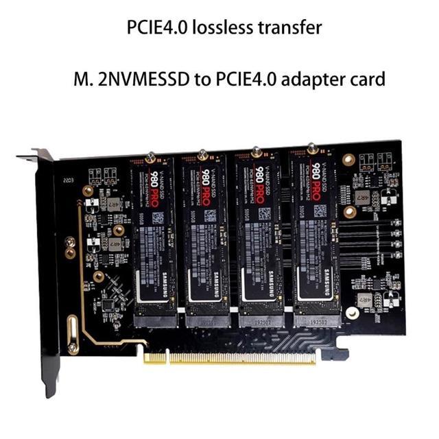 4 Port PCI Express Expansion Card PCI-E To M2 Controller PCIe X16 To M.2 NVME Adapter Add On Cards For 2230-2280 SSD