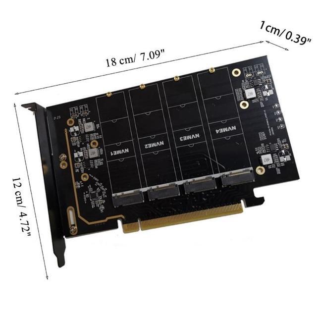 4 Port PCI Express Expansion Card PCI-E To M2 Controller PCIe X16 To M.2 NVME Adapter Add On Cards For 2230-2280 SSD