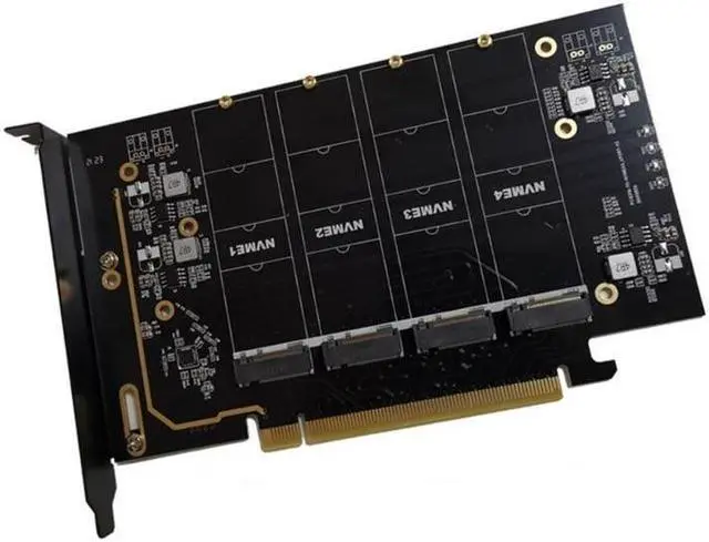 4 Port PCI Express Expansion Card PCI-E to M2 Controller PCIe X16 To M.2 NVME Adapter Add On Cards For 2230-2280 SSD