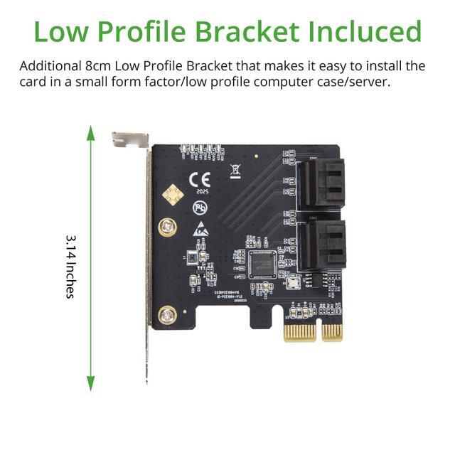 4 Port SATA III PCI-e 3.0 X1 Card Non-Raid With Low Profile Bracket