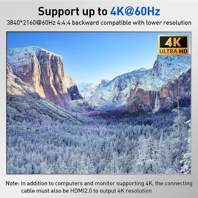4 Port USB 3.0 HDMI KVM Switch Support 4K 60Hz 2K 120Hz RGB 4:4:4 Simulation EDID HDMI Switch 4 In 1 Out With 4 USB 3.0 Port For Keyboard Mouse Printer With Controller USB3.0 Cables And HD-MI Cables