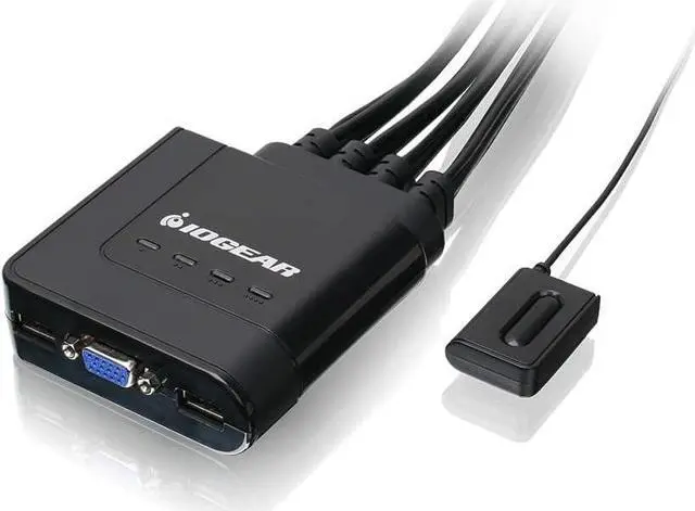 4-Port USB KVM Switch with Cables and Remote GCS24U Black