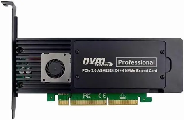 4 Ports ASM2824 PCI-E X16 Adapter Card 4-Channel NVME SSD Conversion Card Industrial Server Storage Expansion Card