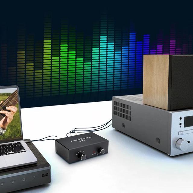 4 Way Stereo L/R Sound Channel Bi-Directional RCA Audio Switcher 1 In 4 Out Or 4 In 1Out L/R Sound Channel Audio Switch Selector