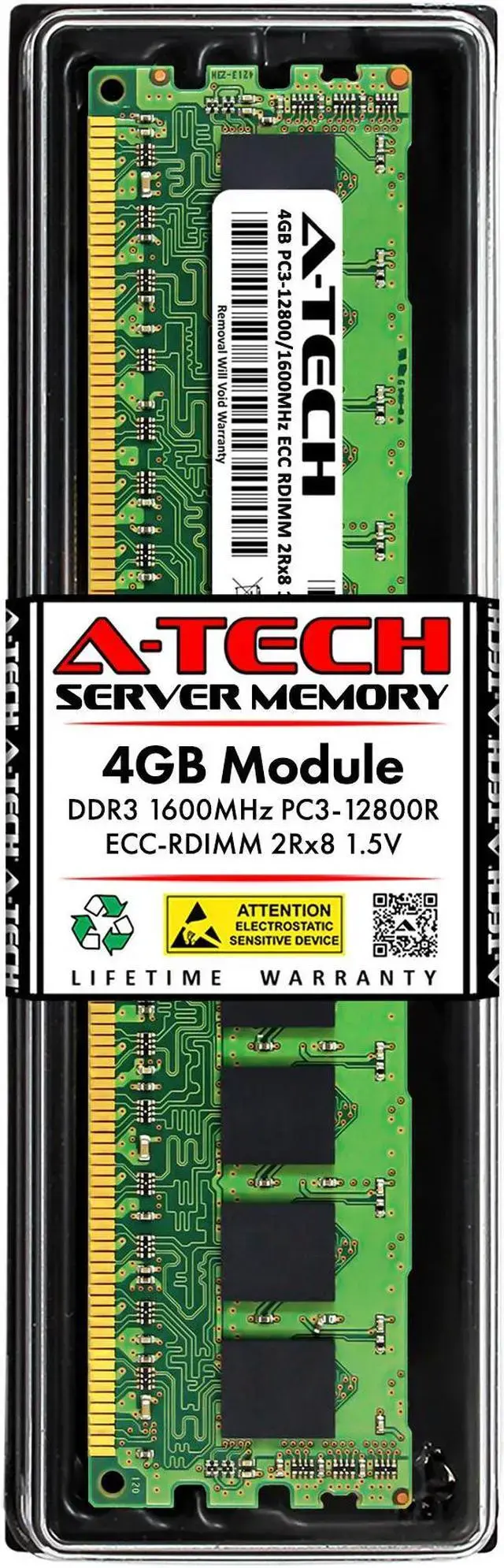 4GB RAM Replacement for Hynix HMT351R7BFR8C-PB HMT351R7CFR8C-PB HMT351R7EFR8C-PB DDR3 1600MHz PC3-12800 ECC RDIMM 2Rx8 Server Memory