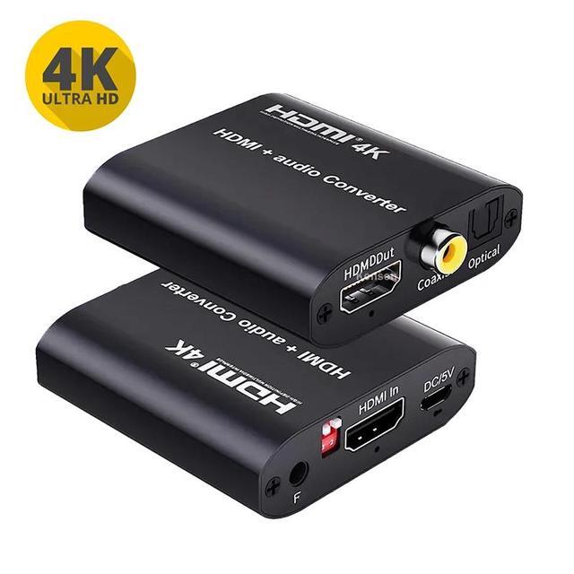 4K 30Hz HDMI Audio Extractor Digital/Analog Audio Output HDMI To SPDIF Optical 3.5mm AUX Stereo Audio Converter For PC PS4 Xbox