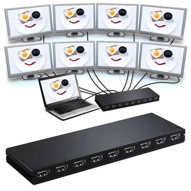 4K 30Hz HDMI Splitter 1 In 8 Out HDMI Distributor Splitter 1x8 Video Audio Converter 1080P For Laptop PC PS4 DVD To 8 TV Monitor(USB Power Cable)