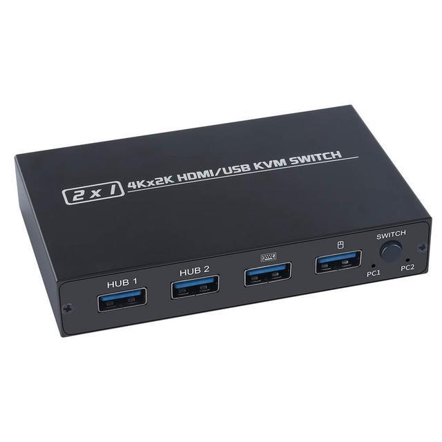 4K 30HZ USB HDMI KVM Switcher USB 2.0 Switch Splitter For 2 PC Sharing 4 Keyboard Mouse Printer Plug And Play