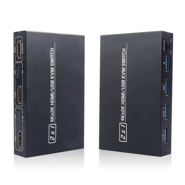4K 30HZ USB HDMI KVM Switcher USB 2.0 Switch Splitter For 2 PC Sharing 4 Keyboard Mouse Printer Plug And Play