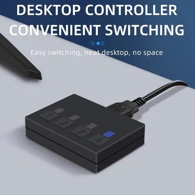 4K 60Hz HDMI KVM Switch 4x1 HDMI USB KVM Switcher 4 in 1 out with Desktop Controller Support 4 Monitor Mouse Keyboard PC Laptop