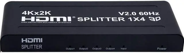 4K 60Hz HDMI Splitter 1 In 4 Out Ultra HD HDMI Video Distributor 1x4 Converter V2.0b HDCP 2.2 for PS4 TVBox PC Monitor Projector(US Plug) (4K 60Hz 1x4)