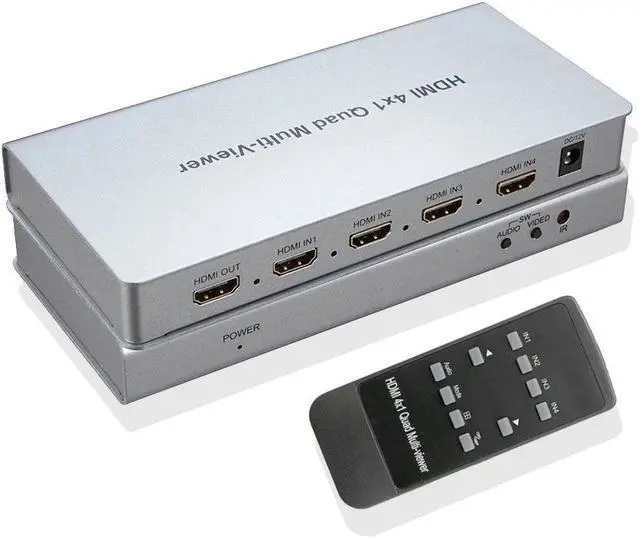 4K HDMI 8x1 Multi-viewer Switcher 8 In 1 Out Seamless Switch 4x1 Quad Multiviewer PIP Picture Display Screen Divider Converter(AU Plug) (1080P 4x1 NO Packing)